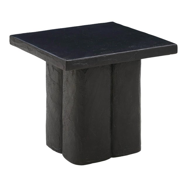 Kayla Black Concrete Side Table For Sale