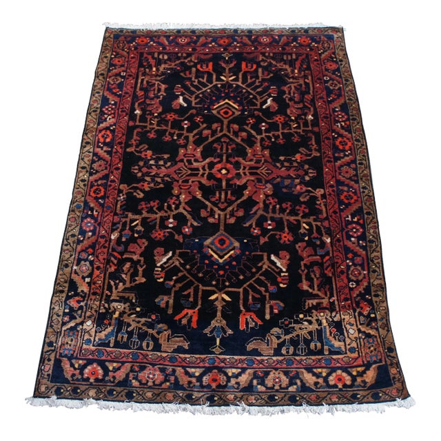 Semi Antique Oriental Wool Floral Vine Area Rug Carpet 6.5' X 9.5' For Sale
