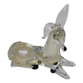 Donkey Sculpture in Murano Glass with Gold Dust, 1980s For Sale