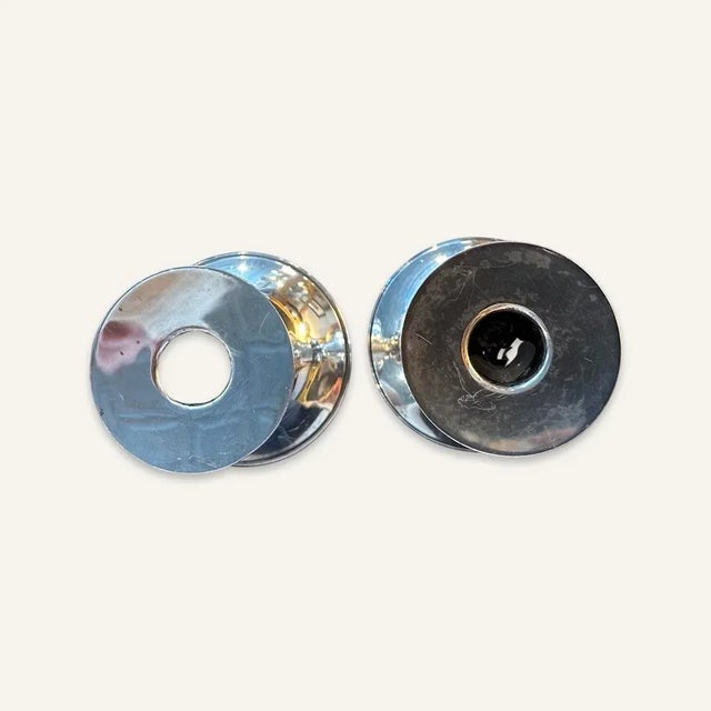 1950s Alfonso La Paglia International Silver Consisting of One Compote Two Candlesticks and One Jigger For Sale - Image 4 of 12