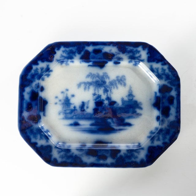 A beautiful Flow Blue Platter made in England by J.G. Alcock Circa 1839-1846