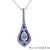 White 18k (750) White Gold - Natural VVS-vs Diamond & Sapphire: Pendant and Chain For Sale - Image 8 of 9