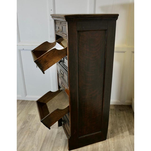 Wood Tall Edwardian 8 Drop Drawer in Oak, 1900s For Sale - Image 7 of 8