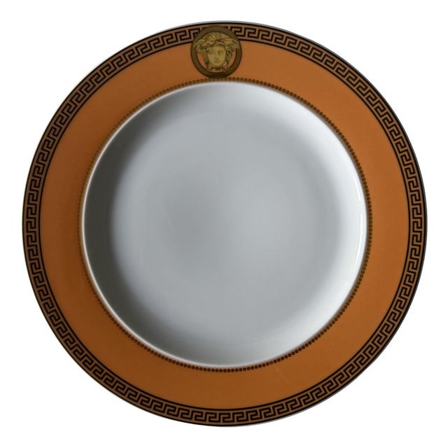 Color Orange Salad Dessert Plate by Versace for Rosenthal, 1990 For Sale