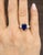 Modern 4.06 Ct Gia Certified Natural Sapphire & Diamond Ring Size 7 For Sale - Image 3 of 6
