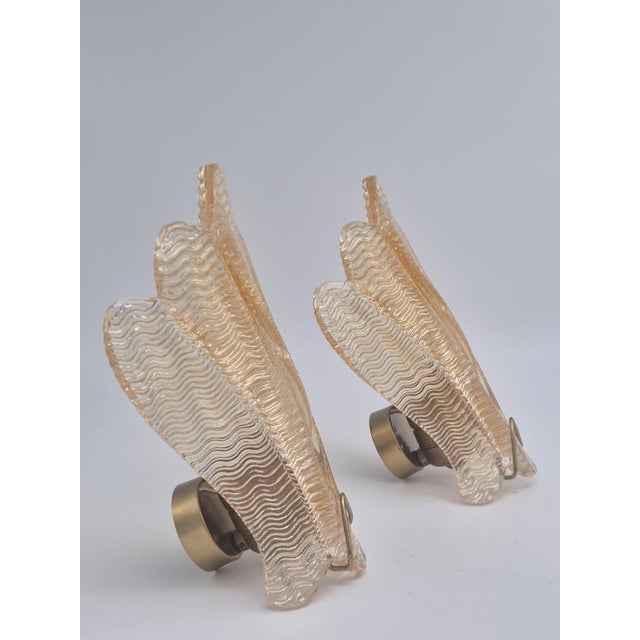 1950s Swedish Modern Sculptural Wall Sconces in Glass attributed to Carl Fagerlund for Lyfa / Orrefors, 1950s, Set of 2 For Sale - Image 5 of 11