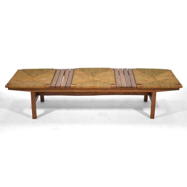 Mid-Century Modern Japanese Bench For Sale - Image 3 of 10