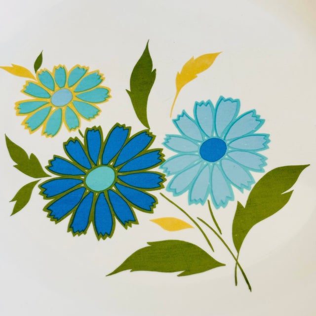 Mid Century American Ironstone Blue Flower Dinner Plates - Set of 6 For Sale - Image 9 of 14