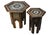 Pair of 19th Century Hand-Crafted Moroccan Hexagonal Pedestal Table with Ebonised Wooden Top, & Repetitive Geometric...
