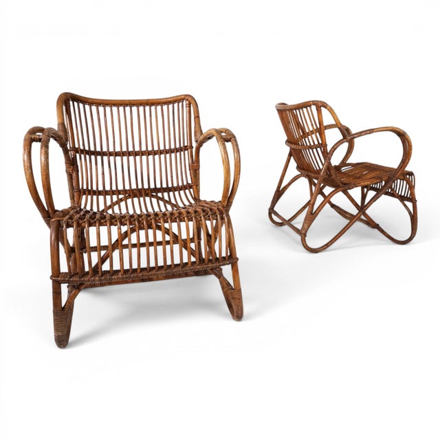 Vintage French Rattan Bamboo Lounge Chairs, 1960, Set of 2 For Sale - Image 15 of 18