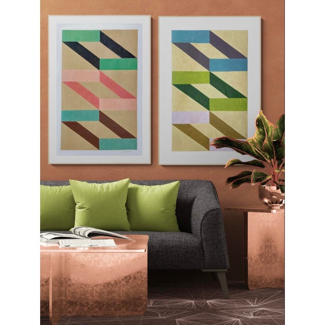 Contemporary Mixed Media Painting With Tropical Tones For Sale - Image 3 of 5