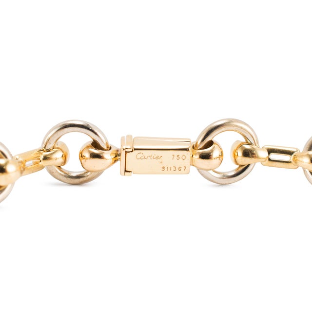 Vintage Cartier Nouveau JCC 18k Yellow & White Gold Horsebit Link Bracelet For Sale In Houston - Image 6 of 8