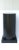 A relatively large black cylindrical pedestal column stand with square base, in the modern style or Post-Modern period,...