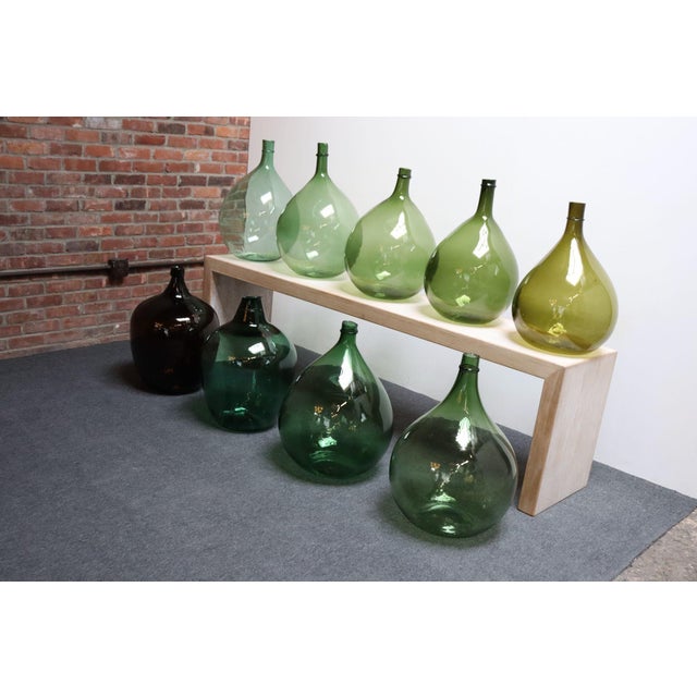 Vintage Italian Emerald Green Blown Glass Teardrop-Form Demijohn Carboy For Sale - Image 18 of 18