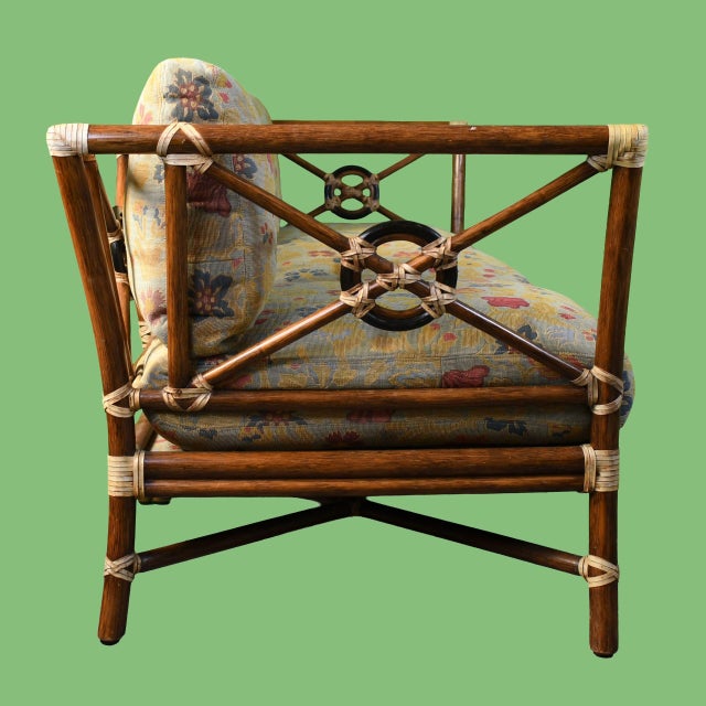 1970s Vintage McGuire Target Back Sofa For Sale - Image 5 of 10