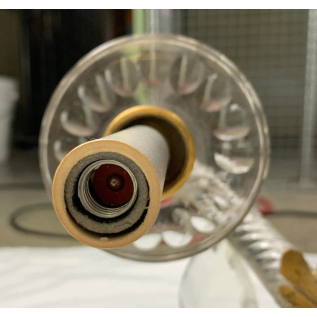 Metal Early 20th Century French Foliate Cut Crystal and Bronze Sconces, Set of 2 For Sale - Image 7 of 12