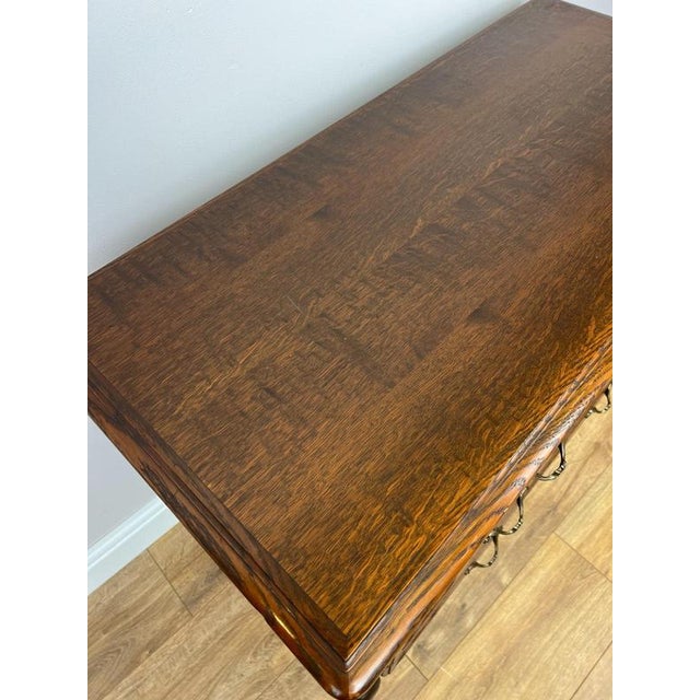 Vintage French Louis XVI Style Carved Oak Chest of Drawers For Sale - Image 9 of 14