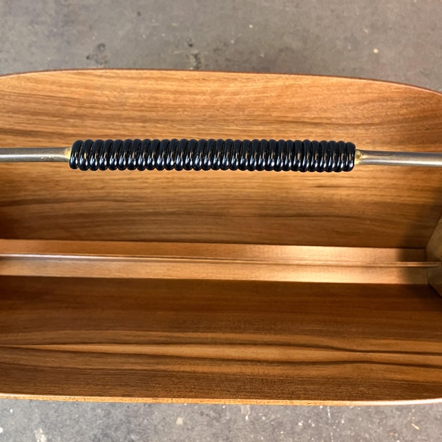 1960s Newspaper Rack in Walnut with Brass, 1960s For Sale - Image 5 of 9