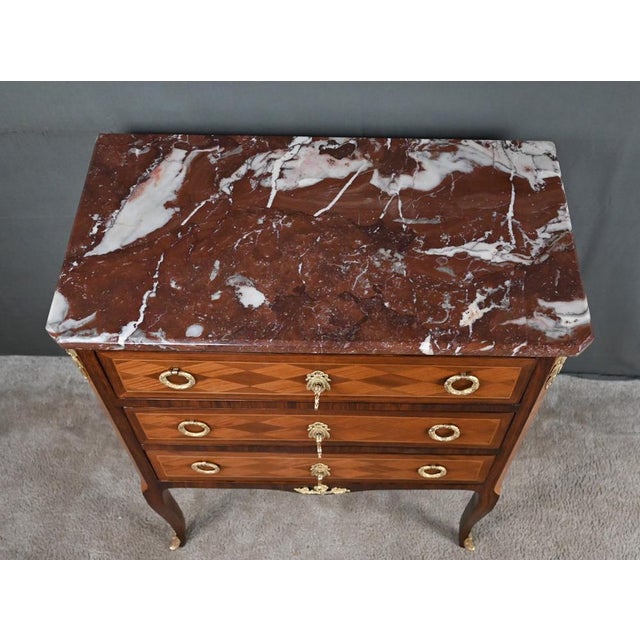 Louis XV Transitional Marquetry Commode, 20th Century For Sale - Image 4 of 18