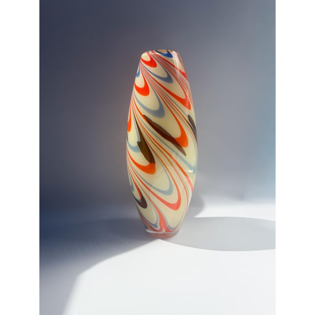 Murano Vintage Encased Art Glass Murano Vase For Sale - Image 4 of 13