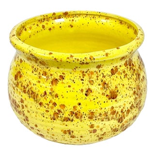 Mid-Century Boho Chic Americana Folk Art Splatter Planter For Sale