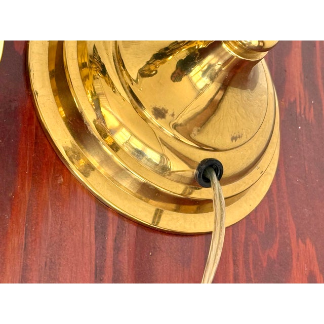 Late 20th Century Brass Candlestick Lamps With Tassels - Pair For Sale - Image 9 of 10