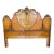 Antique 1930's Handcarved Bedroom Headboard, Full Size, Inlay Burlwood For Sale