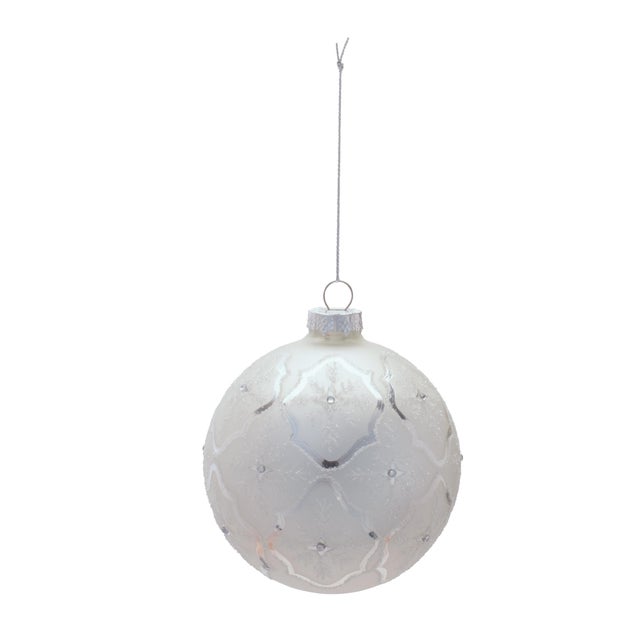 Celebrate the magic of winter with this set of Glass Ball Ornaments featuring intricate snowflake designs. Each 4-inch...
