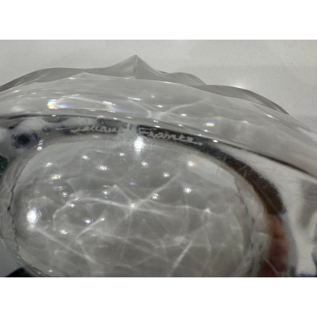 1960s Lalique France Crystal Oak Leaf Compiegne Bowl-Mid Century For Sale - Image 5 of 7