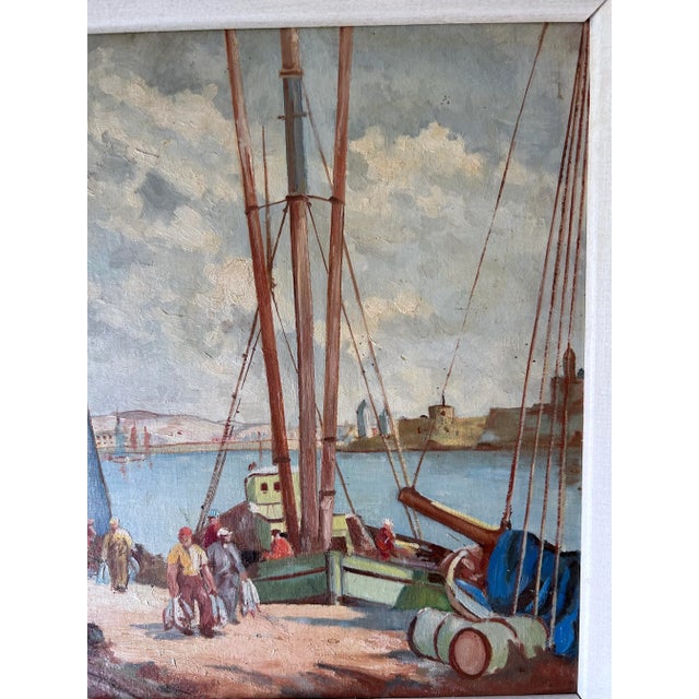 Early 20th Century Brenton Harbor Scene After William Lee-Hankey Oil Painting on Artist Panel, Framed For Sale - Image 10 of 12