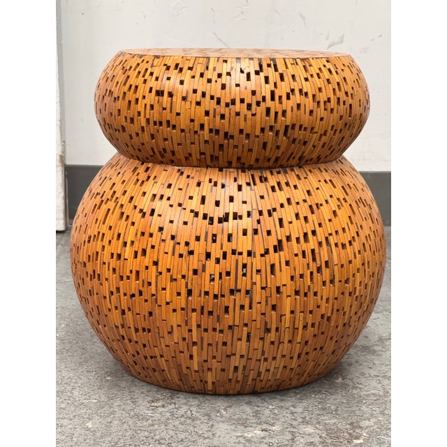 Design Plus Gallery presents a the Mushroom Teak Side Table from Portland Furniture. This rounded teak piece is composed...