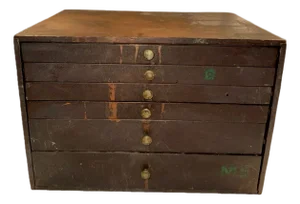 Large Antique Industrial Watchmaker’s Cabinet