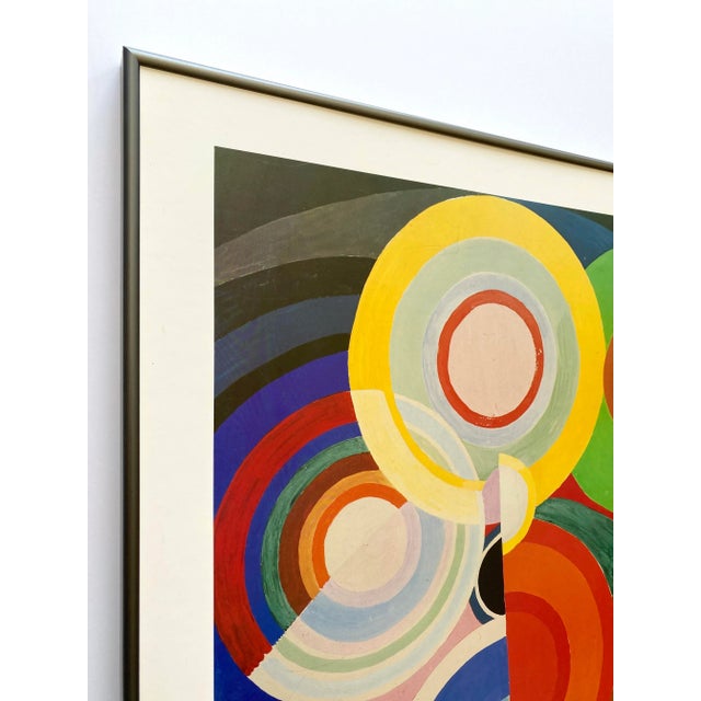 Sonia Delaunay Sonia Delaunay Vintage 1980 Pace Editions Lithograph Print Framed Large Modernist Exhibition Poster " Composition " 1938 For Sale - Image 4 of 13