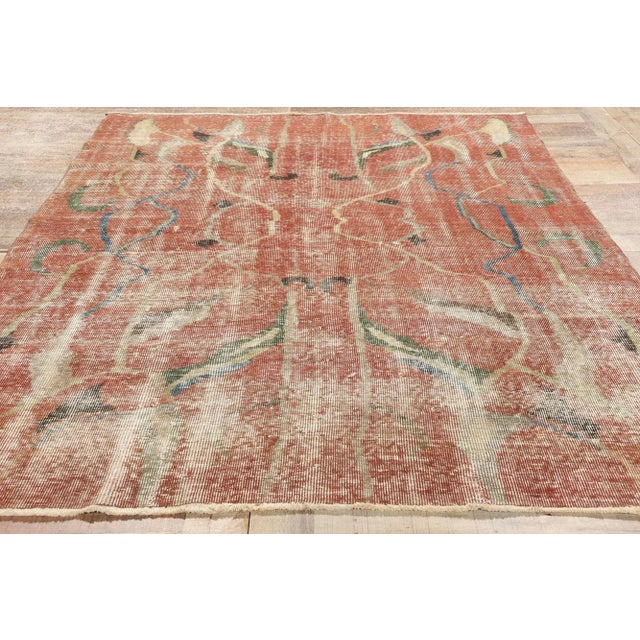 Brick Red Zeki Muren Vintage Turkish Sivas Rug - 05'04 X 08'00 For Sale - Image 8 of 9