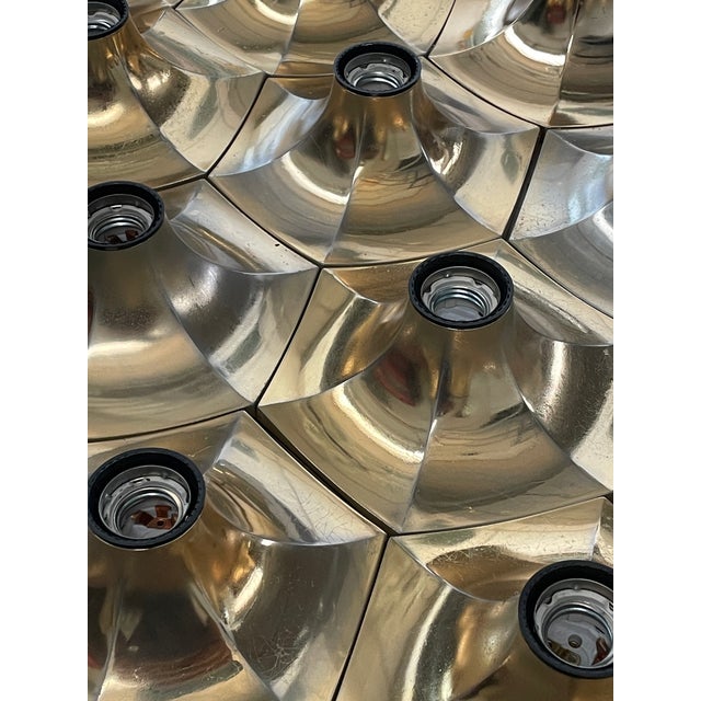 Set of 16 wall or ceiling lights, Cloe mod. 508, produced by Fosnova (Italy) in the 1970s. The base is made of black...