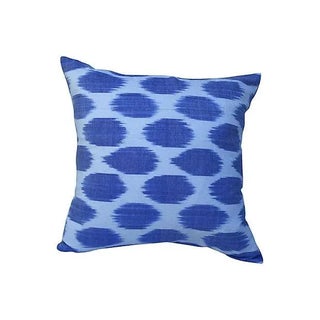 Silk Indigo Dot Pillow For Sale
