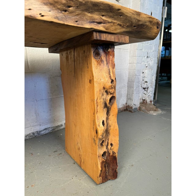 Mid 20th Century Rustic Live Edge Console Table For Sale - Image 9 of 12