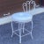 Late 20th Century Vintage White Enameled Wrought Iron Decorative Vanity Stool With Cushion For Sale - Image 5 of 13
