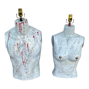 1980s Torso Male and Female Maniquíes Table Lamps - a Pair