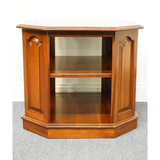 Brown Ethan Allen Georgian Court Solid Cherry 26" Octagonal Tiered Accent End Table 11-8066 For Sale - Image 8 of 10