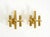 Gold Three-Arm Brass Wall Lamps, 1960s, Set of 2 For Sale - Image 8 of 18