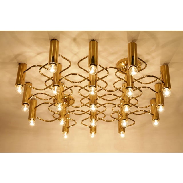 Large Brass Ceiling Lamp by Sciolari for Leola, 1970s For Sale - Image 11 of 14