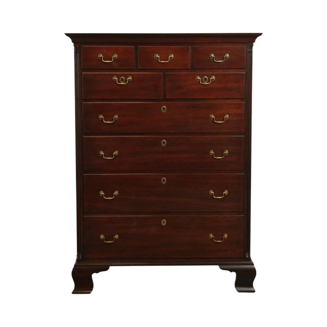 Kindel Winterthur Collection Mahogany Chippendale Style High Chest For Sale - Image 13 of 13