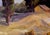 Vibrant landscape of a barn surrounded by golden fields of Carmel Valley, California, by an unknown California artist...