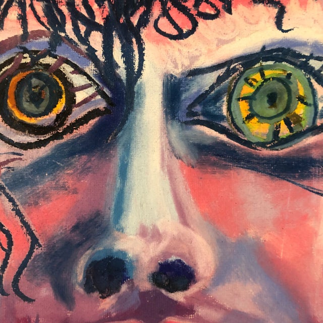 Abstract Original 1960’s Robert Cooke Pastel Portrait Drawing For Sale - Image 3 of 5