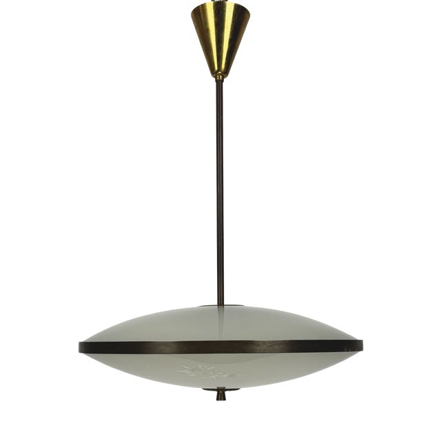 Vintage Ufo Pendant Lamp by Pietro Chiesa for Fontana Arte, 1940s For Sale