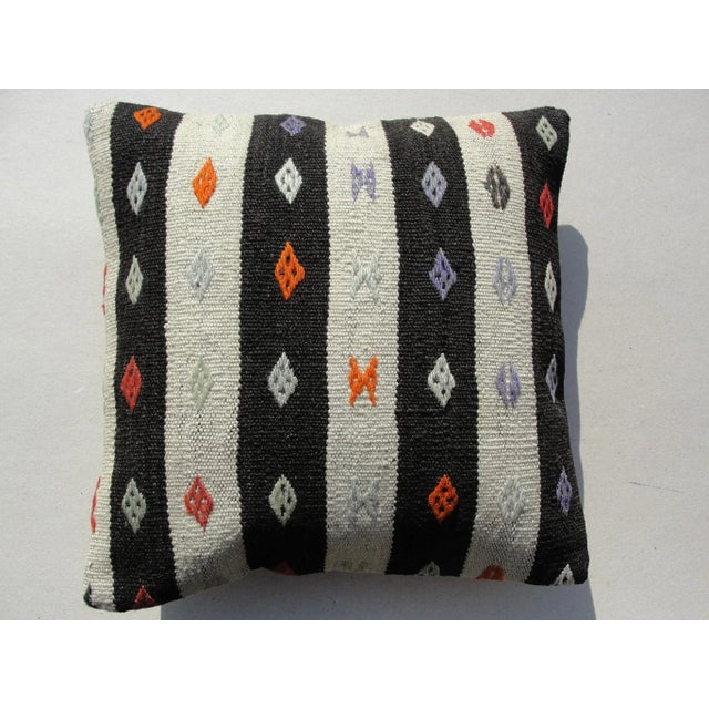 Turkish Kilim Rug Pillow For Sale - Image 3 of 11