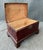 Mid 20th Century Red Leather Trunk on Wooden Stand For Sale - Image 10 of 16