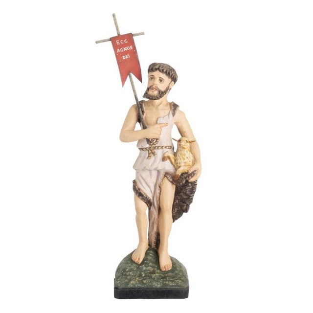 Religious Artist, Saint John the Baptist, 19th Century, Wood For Sale - Image 6 of 6