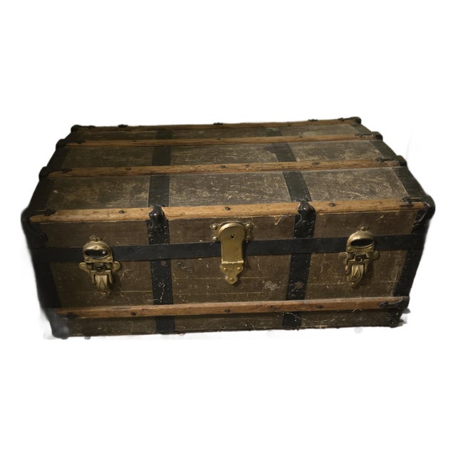 Antique Small Steamer Trunk For Sale
